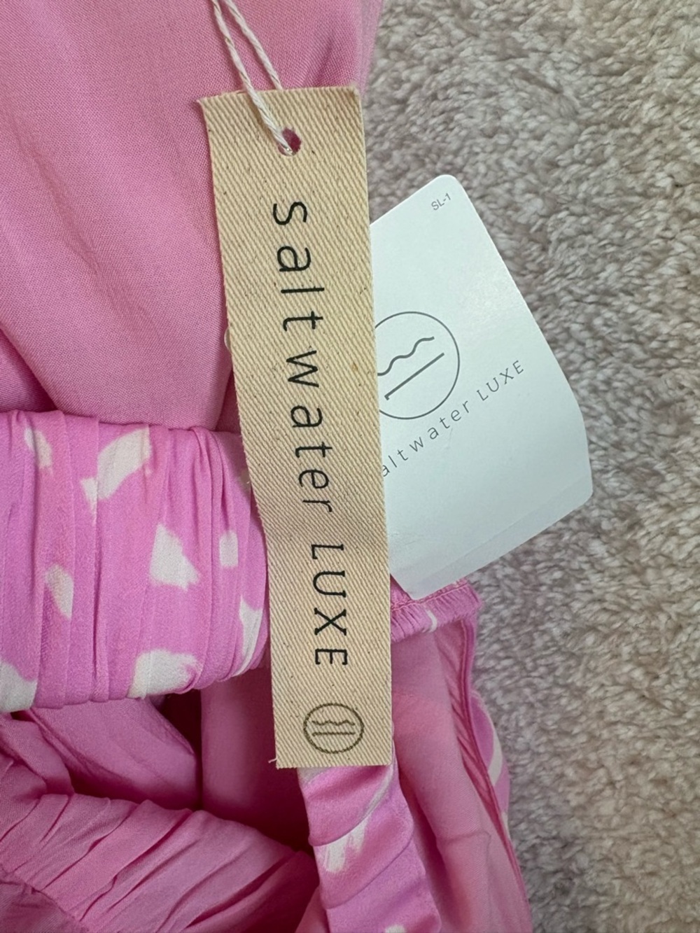 Saltwater Luxe Peony Pop Mini Dress Dahlia Pink Size Small NWT - Picture 9 of 14